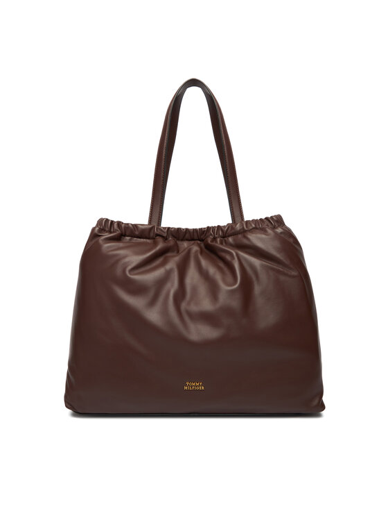 Tommy Hilfiger Tommy Hilfiger Geantă Soft Leather Tote AW0AW18308 Vișiniu