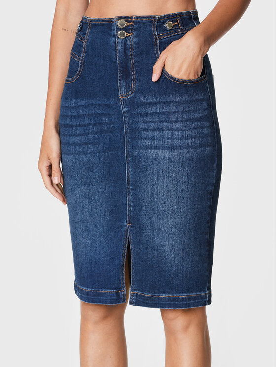 Morgan Morgan Džinsa svārki 222-JEANY Tumši zils Slim Fit