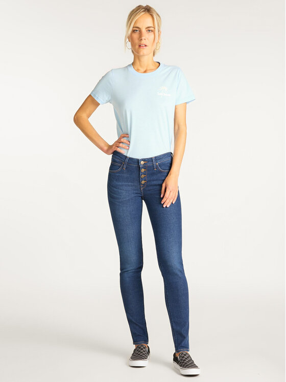 Lee Lee Jeansy Button Thru Scarlett L31YRONR 112107324 Granatowy Skinny Fit