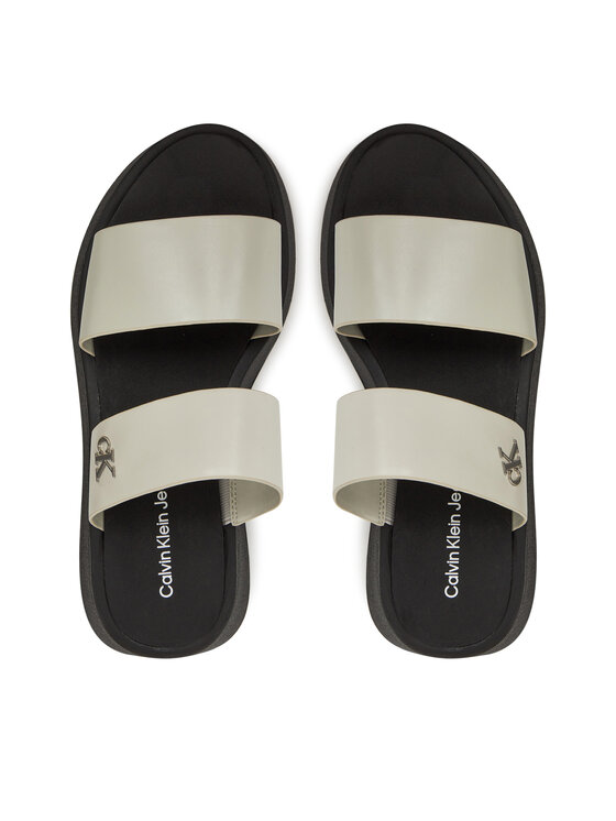 Calvin Klein Jeans Calvin Klein Jeans Şlapi Sandal Slide Double Strap YW0YW01694 Alb