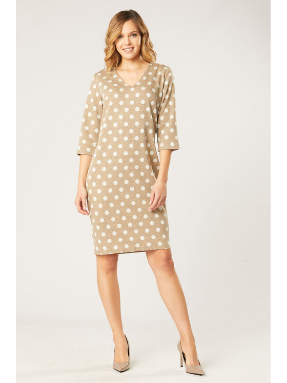 QUIOSQUE QUIOSQUE Každodenné šaty DOTTELA DRESS Béžová Regular Fit