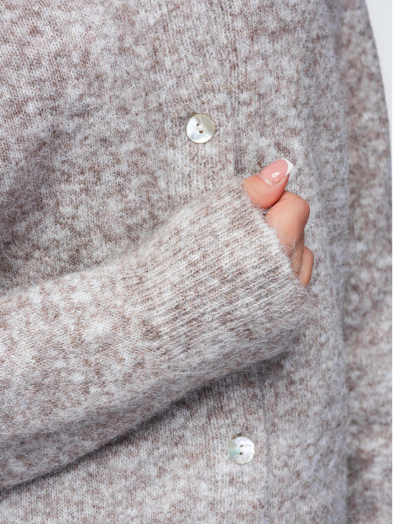 Ombre Ombre Kardigan OW-SW-E0064 Beżowy Relaxed Fit