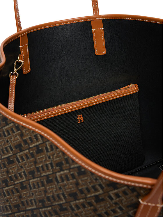 Tommy Hilfiger Tommy Hilfiger Kabelka Th Monoplay Maxi Tote Le AW0AW18850 Černá