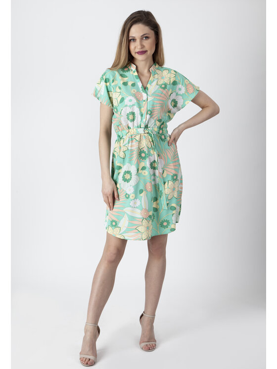 Perso Perso Sukienka codzienna RBE222768F Zielony Regular Fit