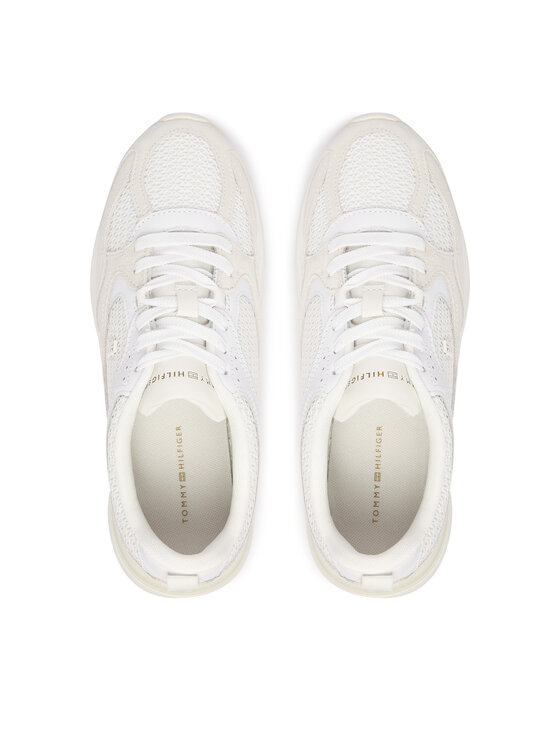Tommy Hilfiger Tommy Hilfiger Sneakersy Th Mix Material Runner FW0FW09306 Biela