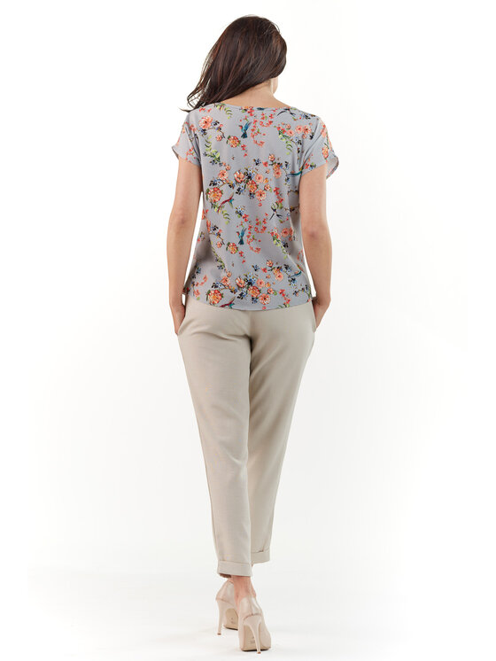 Awama Awama Blusa L067 Grigio Basic Fit