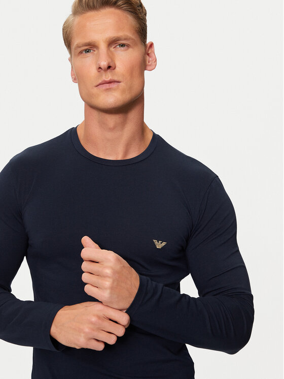 Emporio Armani Underwear Emporio Armani Underwear Marškinėliai ilgomis rankovėmis 111023 4F512 00135 Tamsiai mėlyna Slim Fit