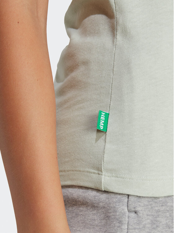 adidas adidas T-krekls Essentials+ Made with Hemp T-Shirt HA7151 Zaļš Slim Fit