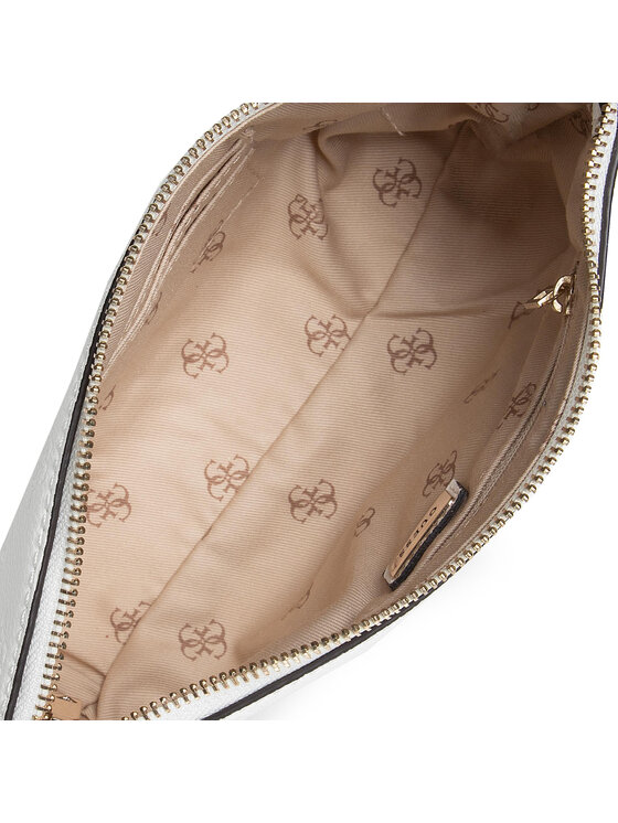 Guess Guess Ročna torba Helaina Mini Crossbody Top Zip HWPG84 03720 Bela