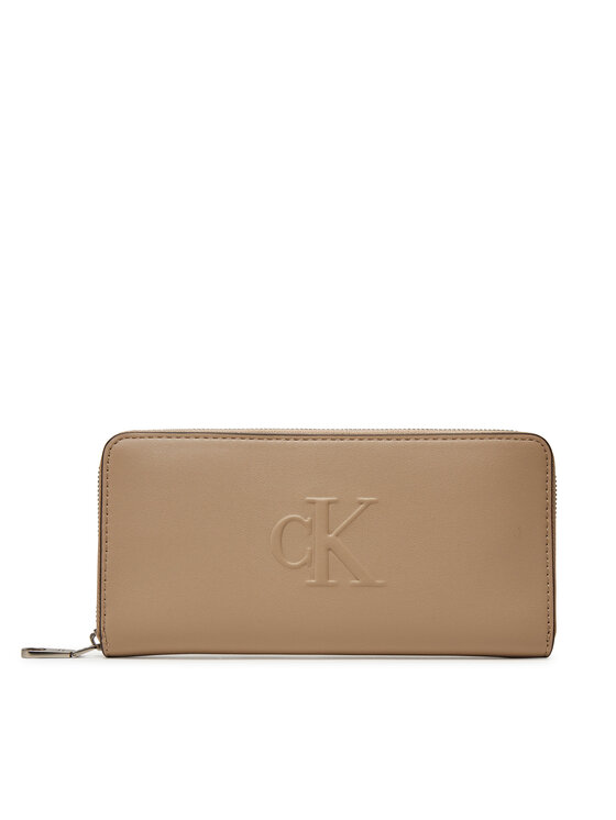 Calvin Klein Jeans Veľká dámska peňaženka LV04K1005G Béžová
