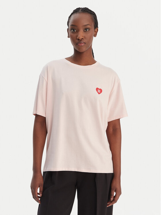 HUGO Tricou 50556981 Roz deschis Regular Fit