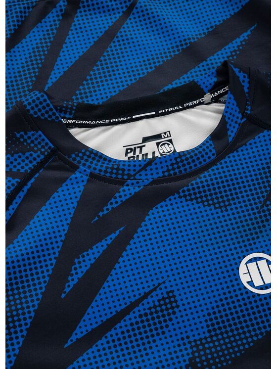 PITBULL PITBULL Koszulka techniczna Rashguard Dot Camo II L Niebieski Slim Fit