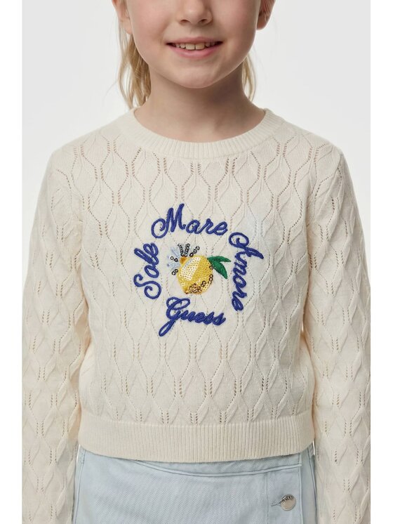Guess Kids Guess Kids Sweter 181416 Biały Classic Fit