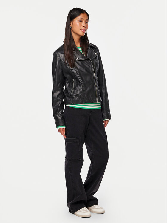 Pieces Pieces Шкіряна куртка Susse 17106570 Чорний Regular Fit