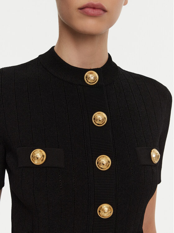 Balmain Balmain Kardigan DF1KL023KB07 Černá Regular Fit
