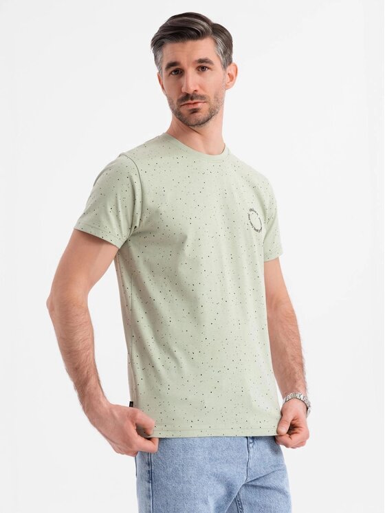 Ombre Ombre T-Shirt OM-TSFP-0186 Zelená Regular Fit