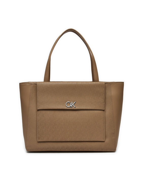 Calvin Klein Calvin Klein Ročna torba Ck Medium Shopper W/Pocket_Mono K60K613136 Rjava