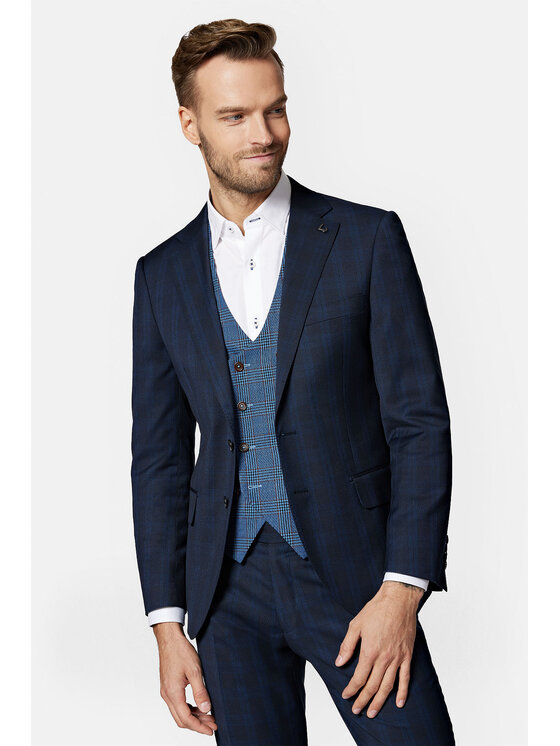 Lancerto Lancerto Garnitur Montreal GA073123000008 Granatowy Slim Fit