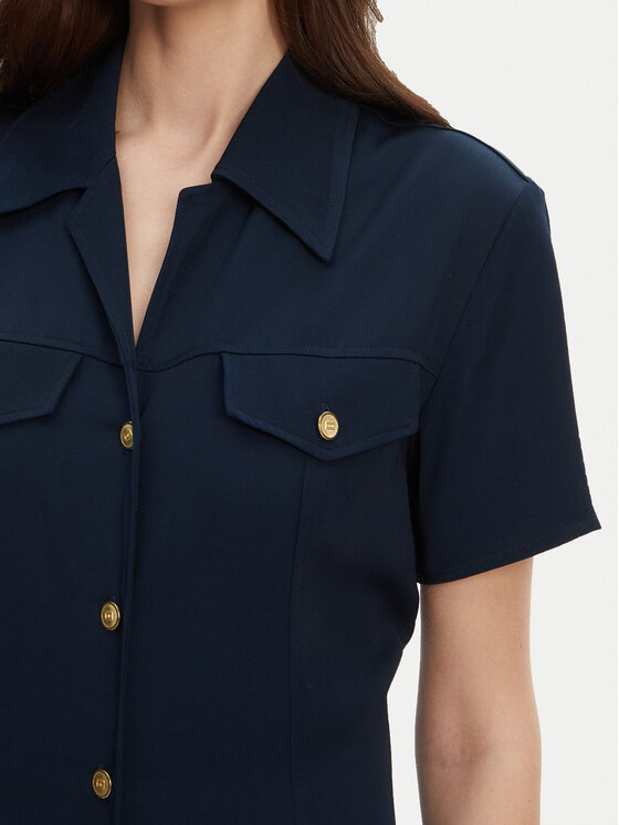 Tommy Hilfiger Tommy Hilfiger Rochie tip cămașă WW0WW45802 Bleumarin Regular Fit