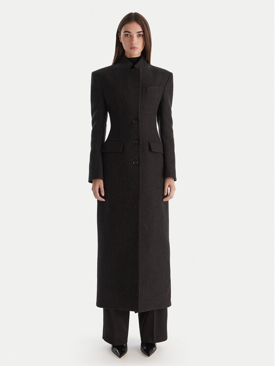 PINKO Płaszcz wełniany Jacinta Capotto 106123 A30G Szary Regular Fit