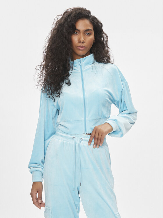 ONLY Mikina Onlrebel New L/S Cropped Highneck Swt 15310718 Modrá Regular Fit