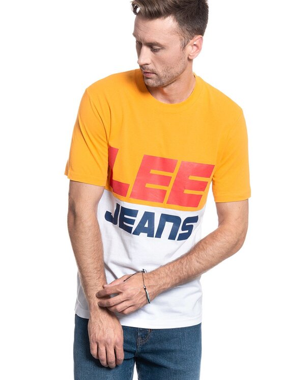 Lee Lee T-shirt COLOUR BLOCK TEE Giallo Regular Fit