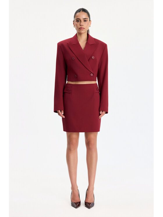 BENU BENU Spódnica ołówkowa Ołówkowa Bordowy Slim Fit