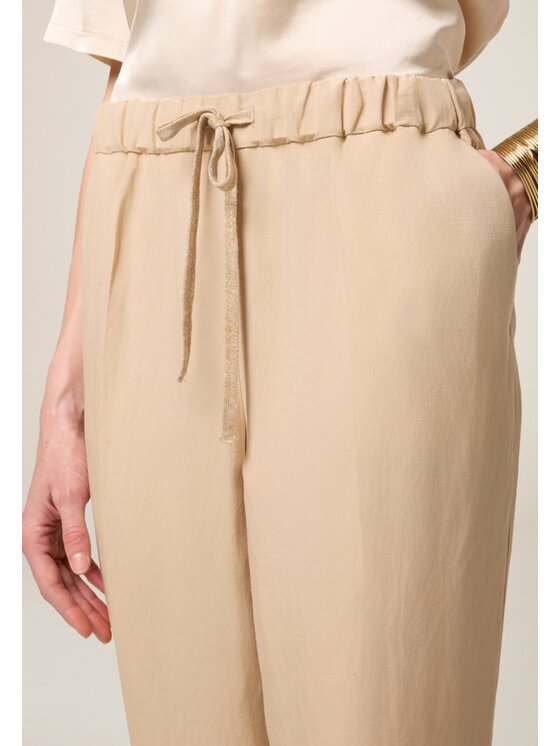 Oltre Oltre Pantaloni di tessuto P268J002340N002 Écru Boy Fit