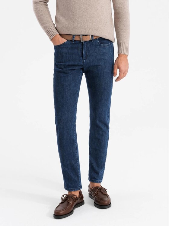 Ombre Ombre Jeansy OM-PADP-0216 Niebieski Slim Fit