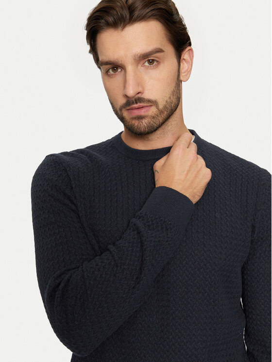 Bugatti Bugatti Sweater 7400 65521B Sötétkék Regular Fit