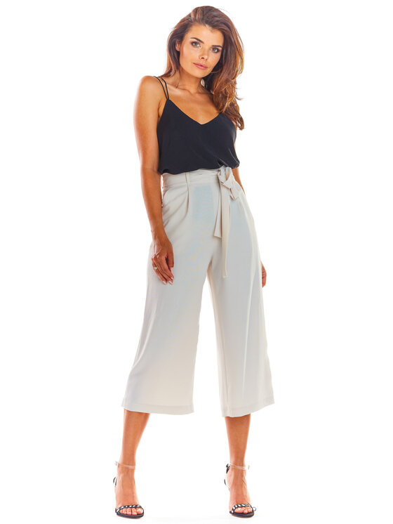 Awama Awama Spodnie damskie A297 Beżowy Basic Fit