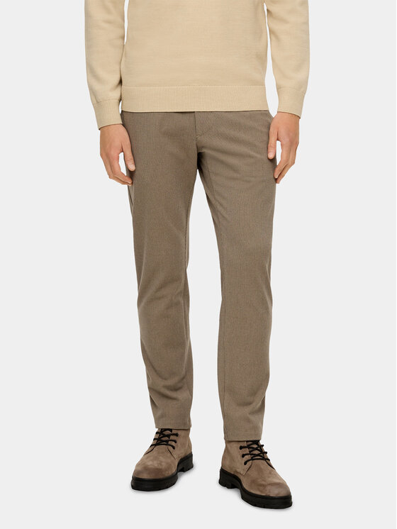 s.Oliver Bavlnené nohavice 2136177 Hnedá Regular Fit
