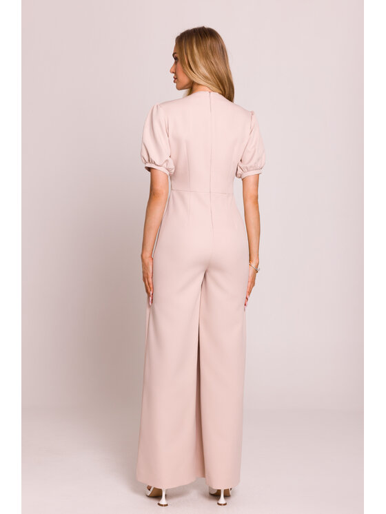 Made of Emotion Made of Emotion Jumpsuit M852 Beige Sexy Straight Fit