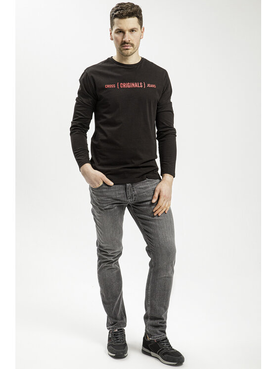 Cross Jeans Cross Jeans Longsleeve 15930-020 Czarny Regular Fit