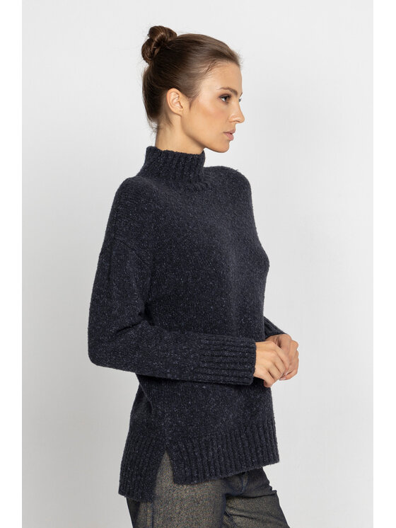 Deni Cler Milano Deni Cler Milano Sweter T-DC-S484-D5-90-58-1 Granatowy Regular Fit