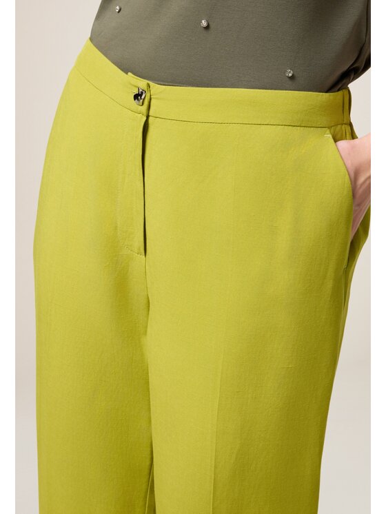 Oltre Oltre Spodnie materiałowe P063R008584N005 Zielony Regular Fit