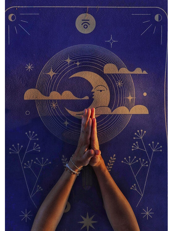 Moonholi Moonholi Mata do ćwiczeń MAGIC TRAVEL Granatowy