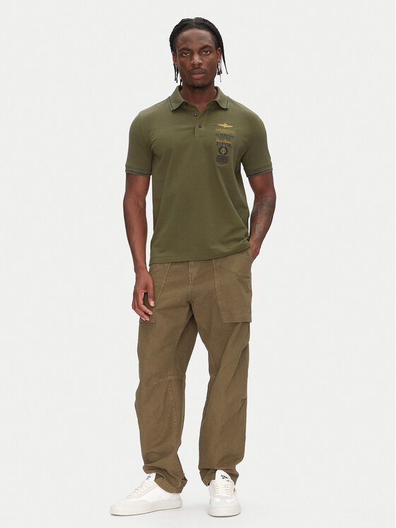 Aeronautica Militare Aeronautica Militare Polokošile 251PO1853P191 Khaki Regular Fit