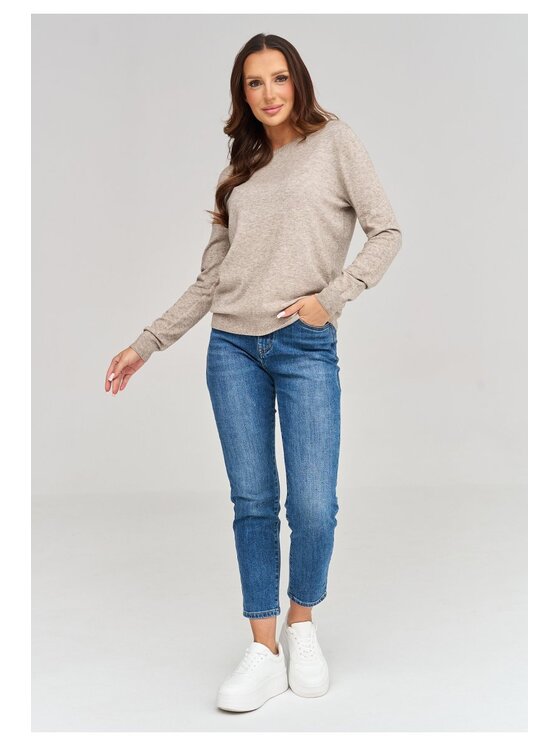 Makadamia Makadamia Sweter C105 Beżowy Loose Fit