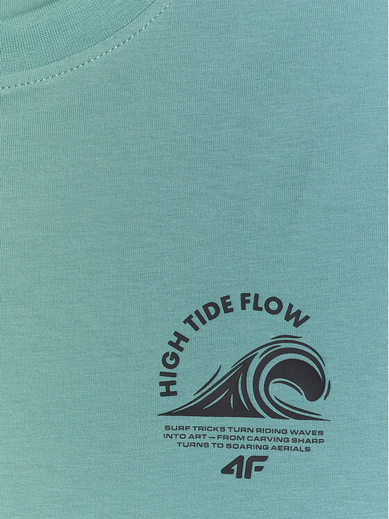 4F 4F Tank top CATCH THE WAVE Turkusowy Standard Fit