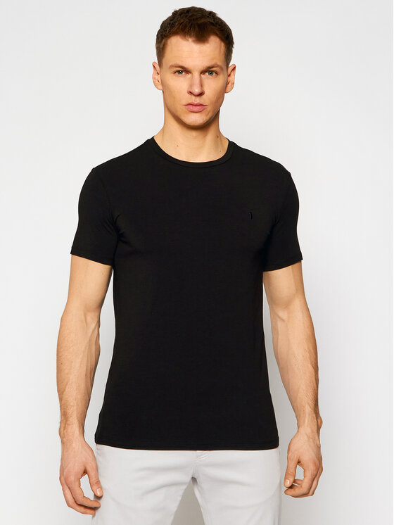 Trussardi Trussardi T-krekls Stretch 52T00499 Melns Slim Fit