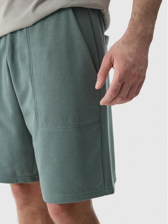 4F 4F Pantaloncini di tessuto 4FWSS24TSHOM330-43S Verde Regular Fit
