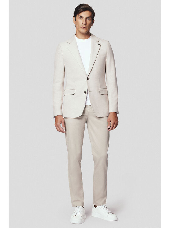 Lancerto Lancerto Marynarka Torino MA131224000011 Beżowy Slim Fit