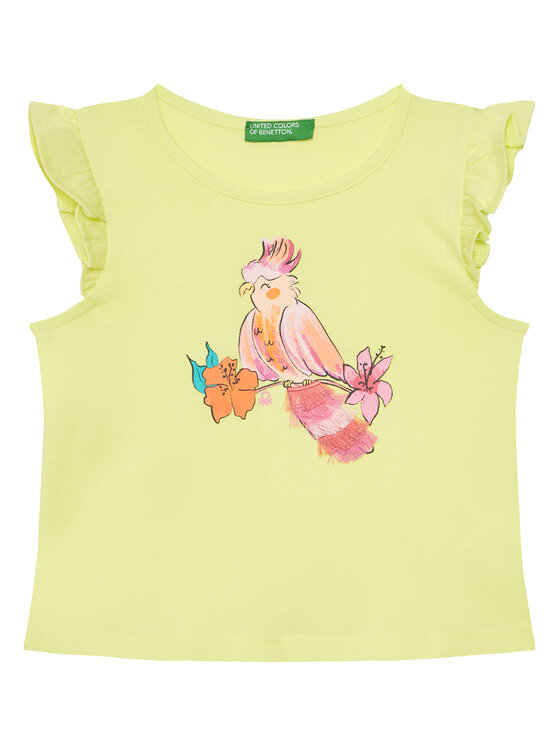 United Colors Of Benetton T-Shirt 3I1XG10JK Żółty Regular Fit
