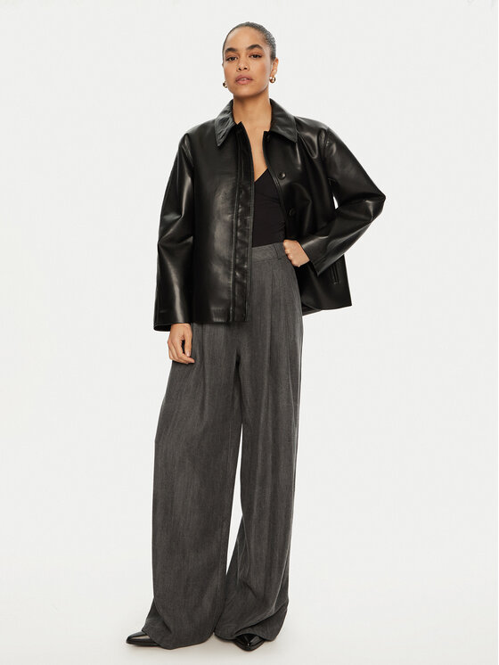 Please Please Pantaloni di tessuto P3BLCXCC10 Grigio Wide Leg