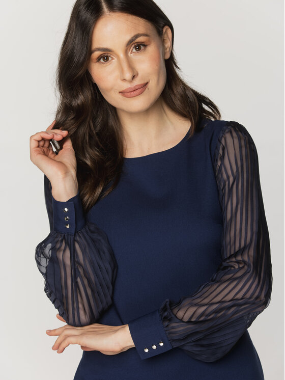 Willsoor Willsoor Sukienka codzienna 67673 Granatowy A-Line Fit