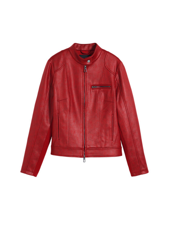 Desigual Desigual Μπουφάν δερμάτινο 25SWEW46 Κόκκινο Regular Fit