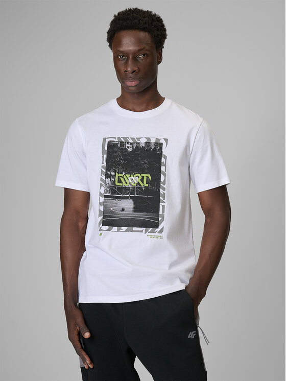 4F 4F T-Shirt FLUID EXPRESSIONS Biały Regular Fit