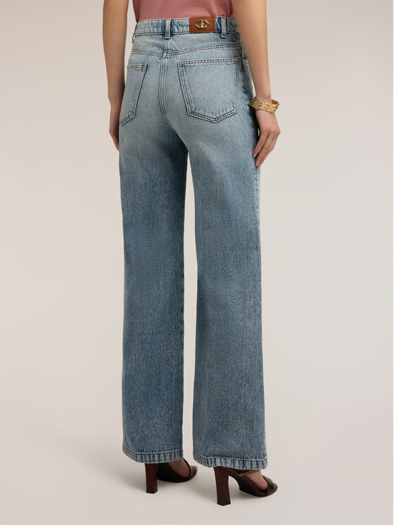 Motivi Motivi Jeansy P572Q204657N004 Turkusowy Over Fit