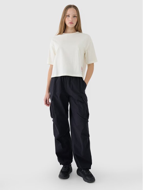 4F 4F T-Shirt 4FWSS25TTSHF1971-11S Biały Oversize